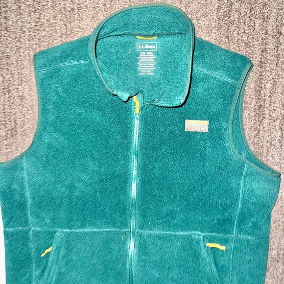 L.L. Bean Men's Polyester Vintage Fleece Mountain Green Outerwear Vest XXL - Picture 6 of 9